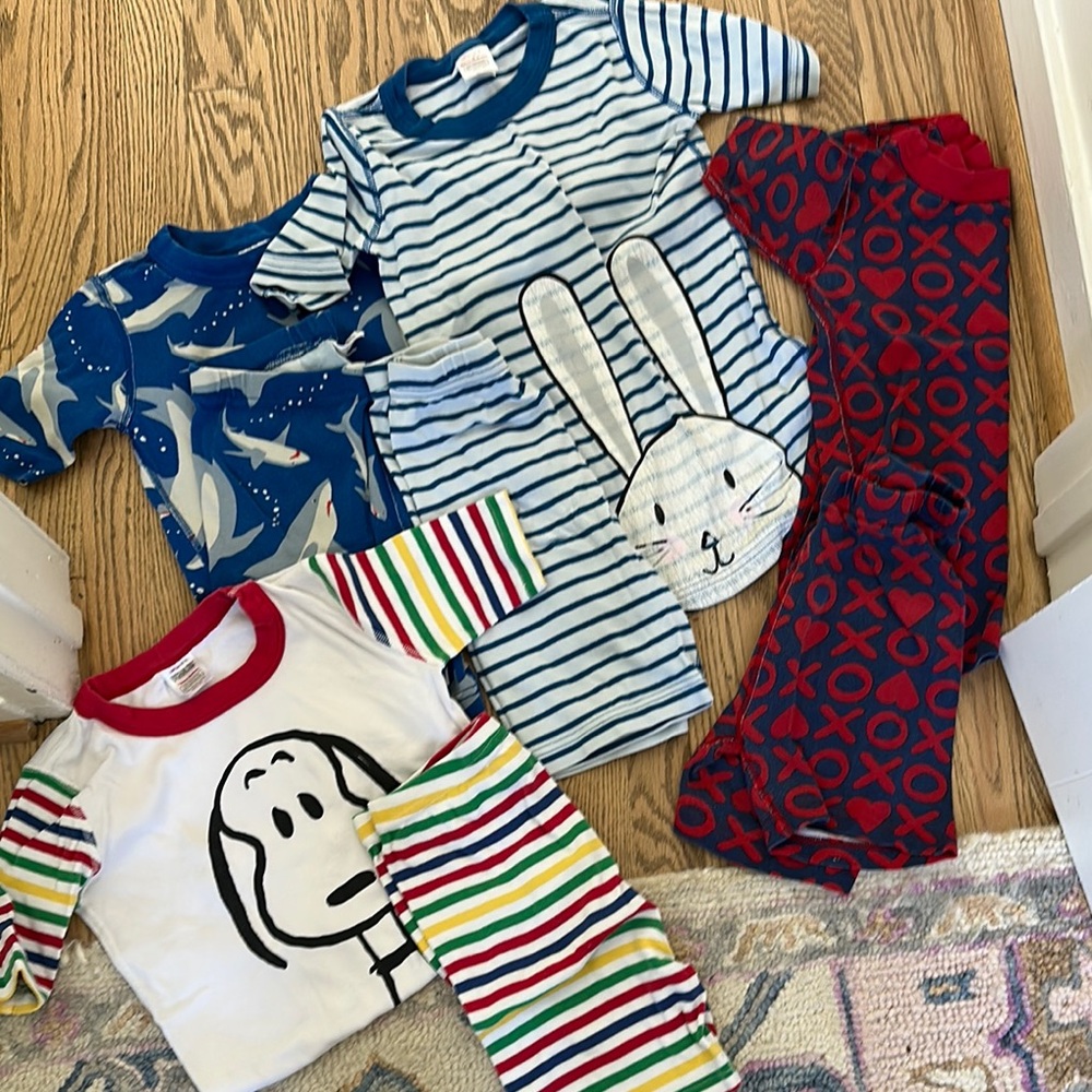 Hanna Andersson Pajamas Set - Blue, Red, and Multicolor bundle of 4 shorts sets